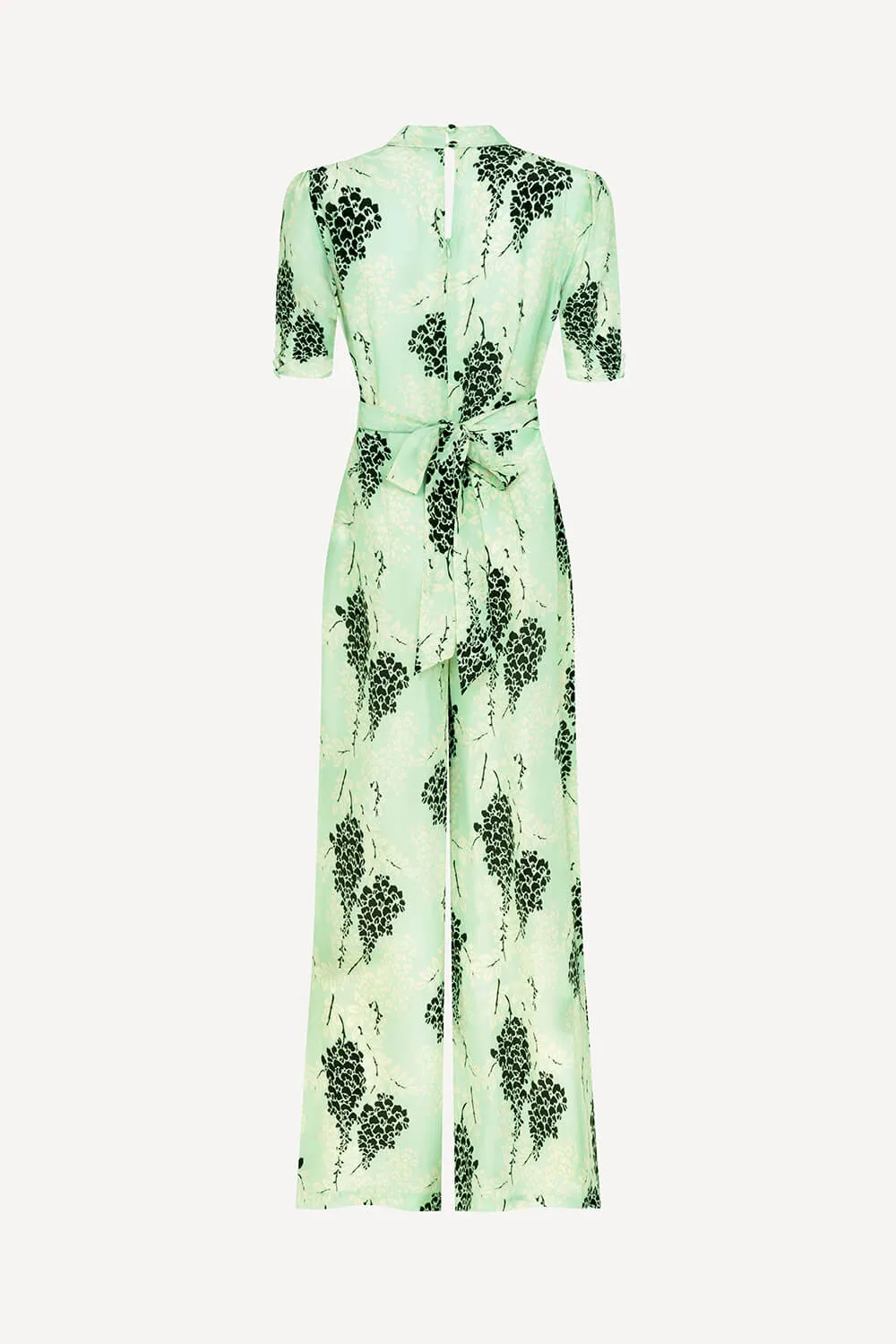 Alana jumpsuit in aqua Wisteria print