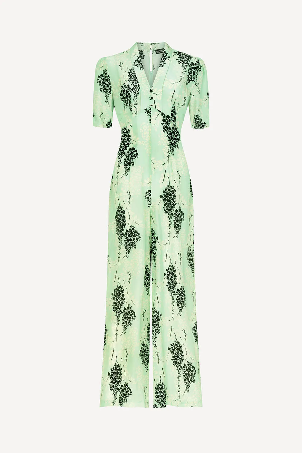 Alana jumpsuit in aqua Wisteria print