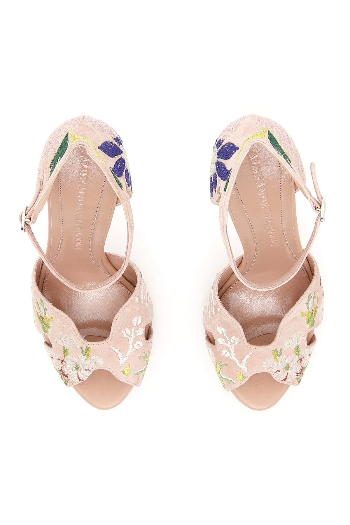 Alexander McQueen Hobnail Floral Print Sandals