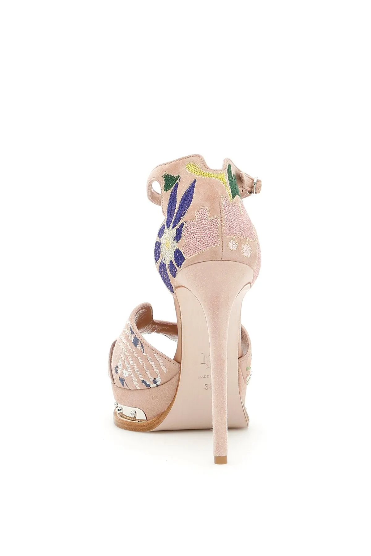 Alexander McQueen Hobnail Floral Print Sandals