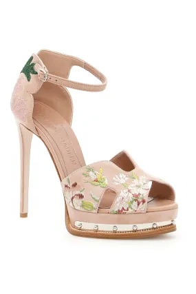 Alexander McQueen Hobnail Floral Print Sandals
