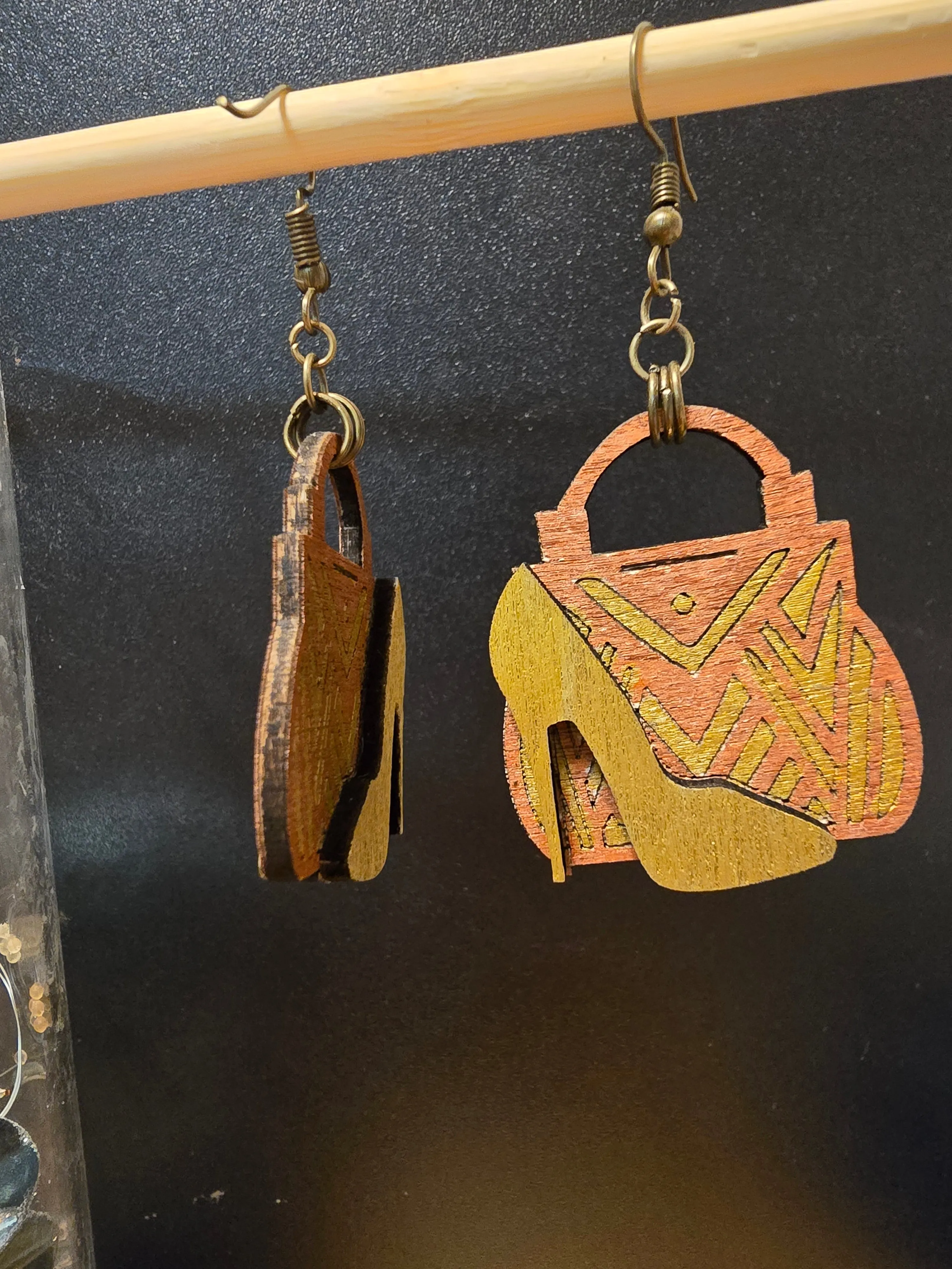 Bag & Heels 3D – Sassy Wooden Earrings.