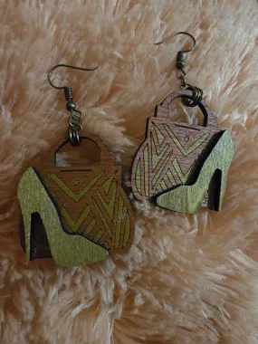 Bag & Heels 3D – Sassy Wooden Earrings.