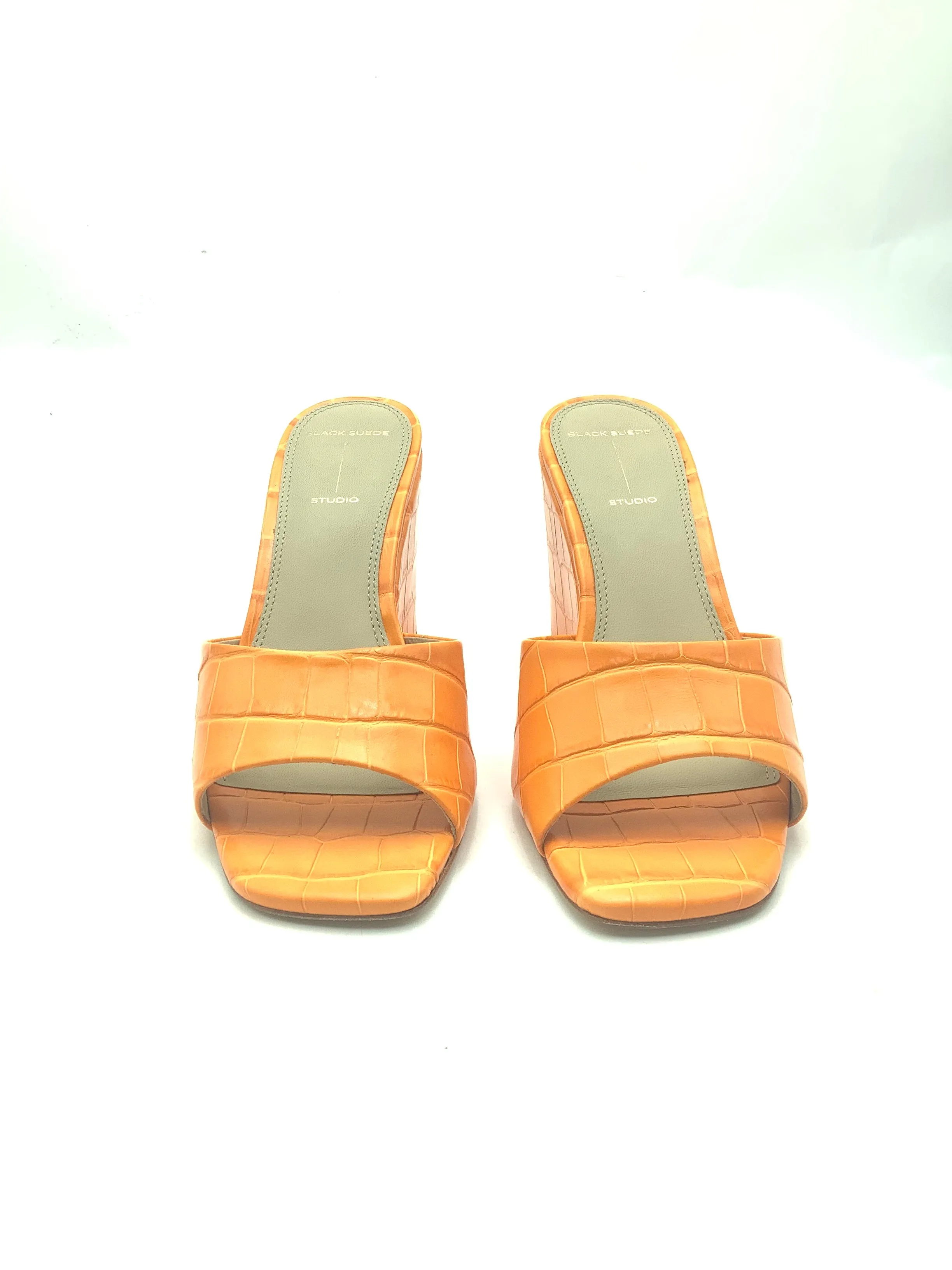 Black Suede Studio Women's Wedge Slide Orange  Size: 7.5/38