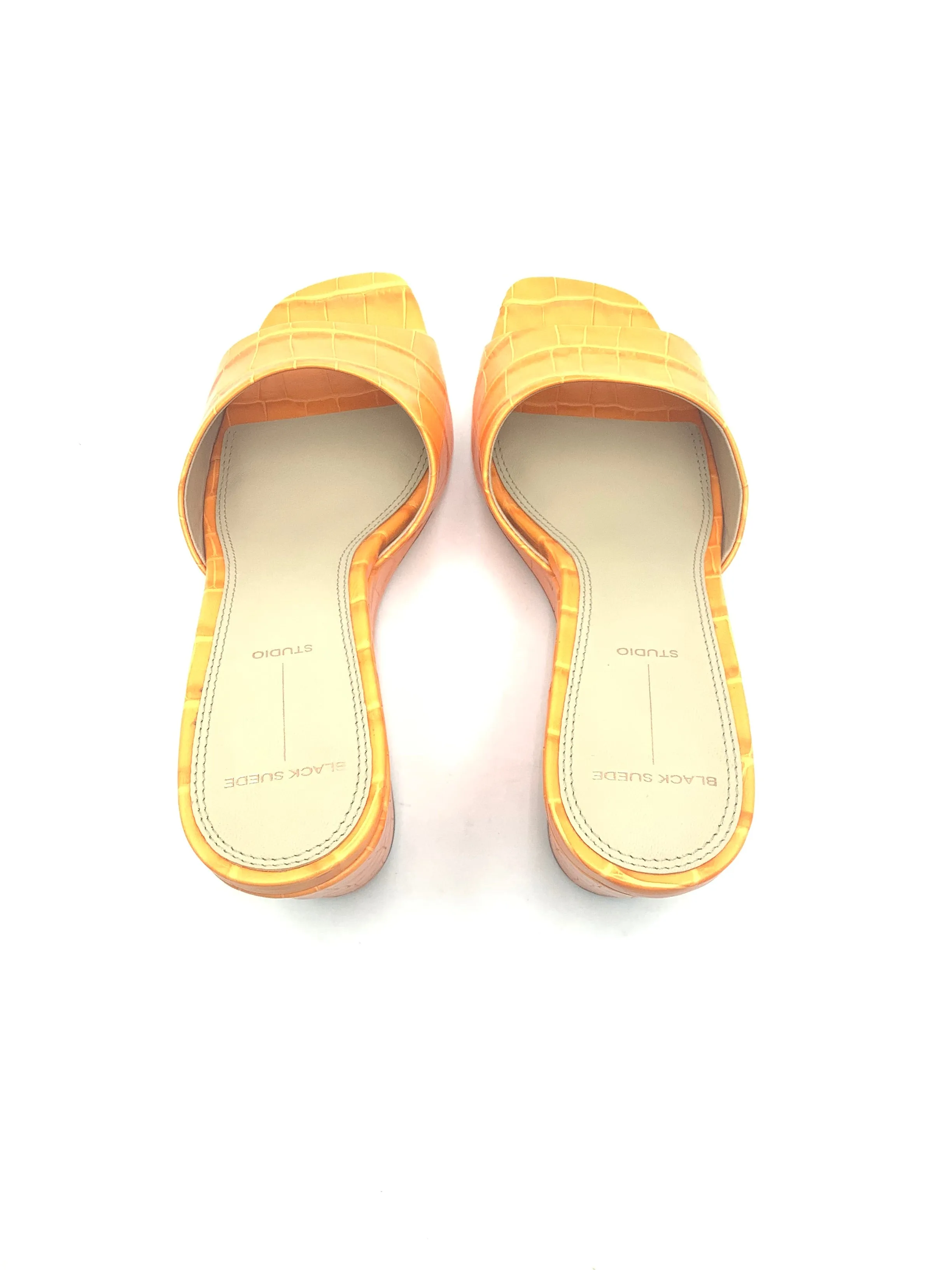 Black Suede Studio Women's Wedge Slide Orange  Size: 7.5/38