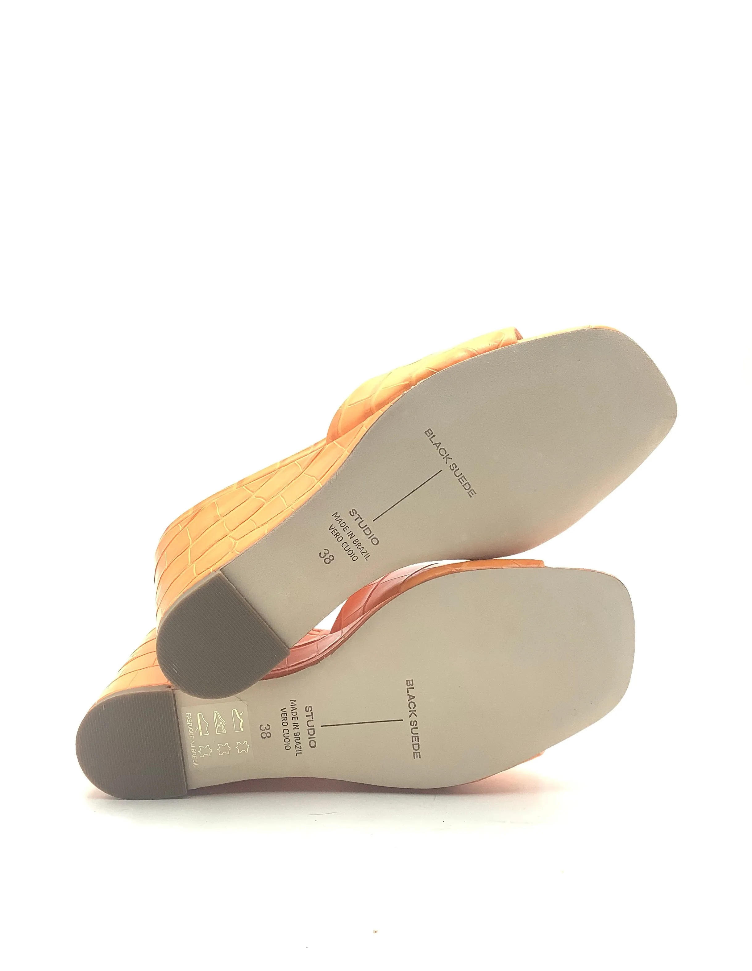 Black Suede Studio Women's Wedge Slide Orange  Size: 7.5/38