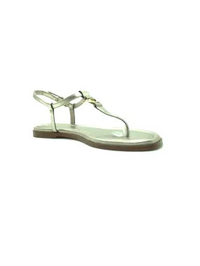 Coach Jessica Flat Leather Sandals Champagne Size: 8