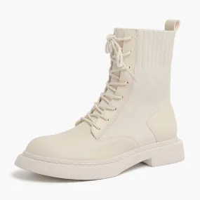 Cream Boujee Style Martens British Boots