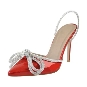 Crystal Butterfly Shiny Thin Heels Sandals