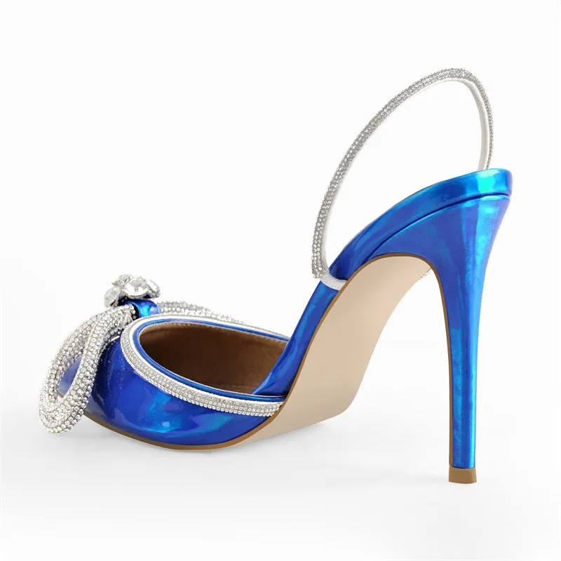 Crystal Butterfly Shiny Thin Heels Sandals