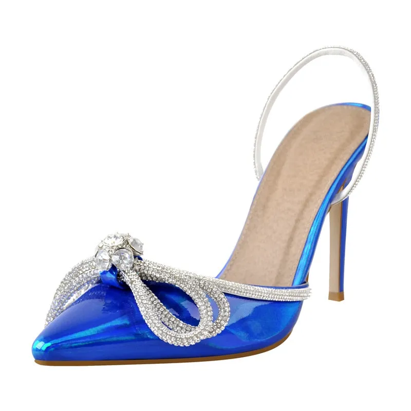 Crystal Butterfly Shiny Thin Heels Sandals