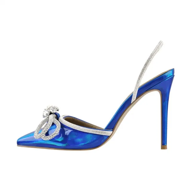 Crystal Butterfly Shiny Thin Heels Sandals