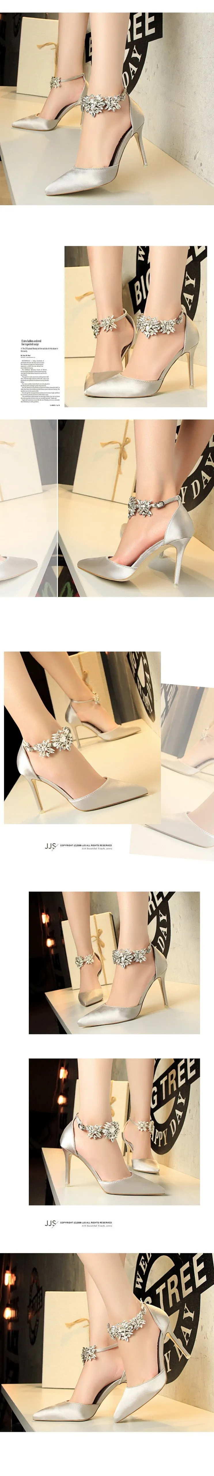 Elegant Crystal Pearl Pointed Toe Shoe