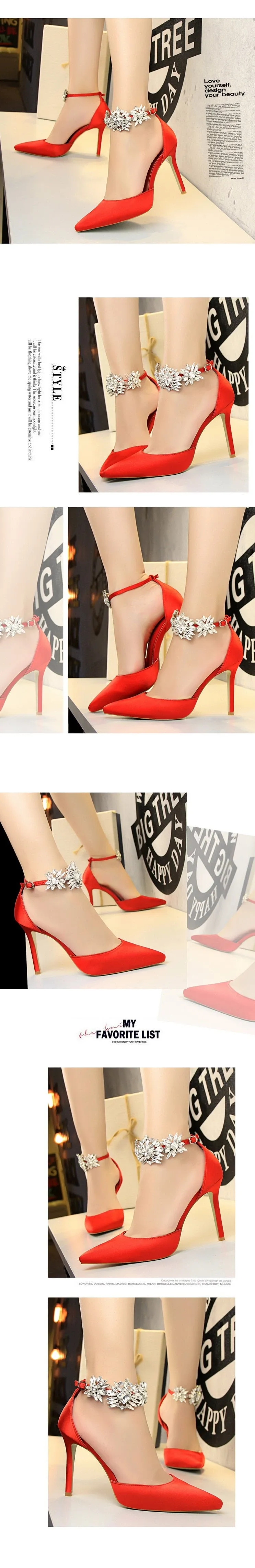 Elegant Crystal Pearl Pointed Toe Shoe