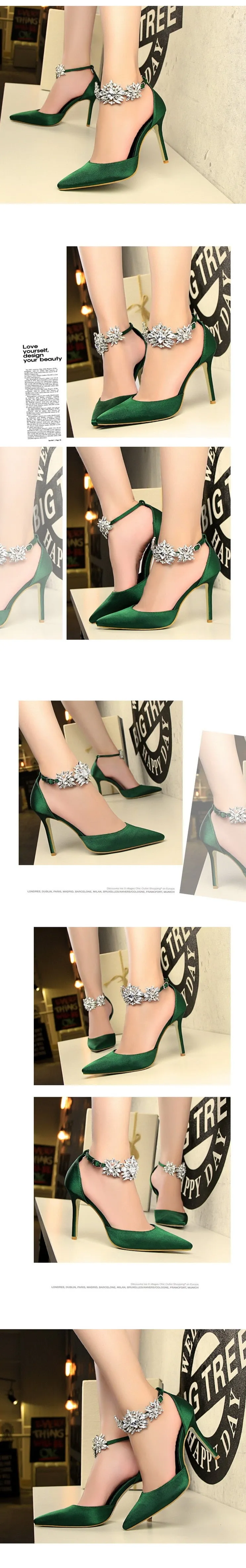Elegant Crystal Pearl Pointed Toe Shoe