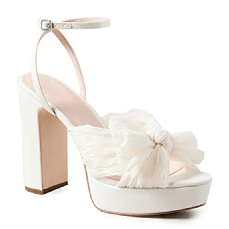 Fashion Bow Elegant Heel Sandals