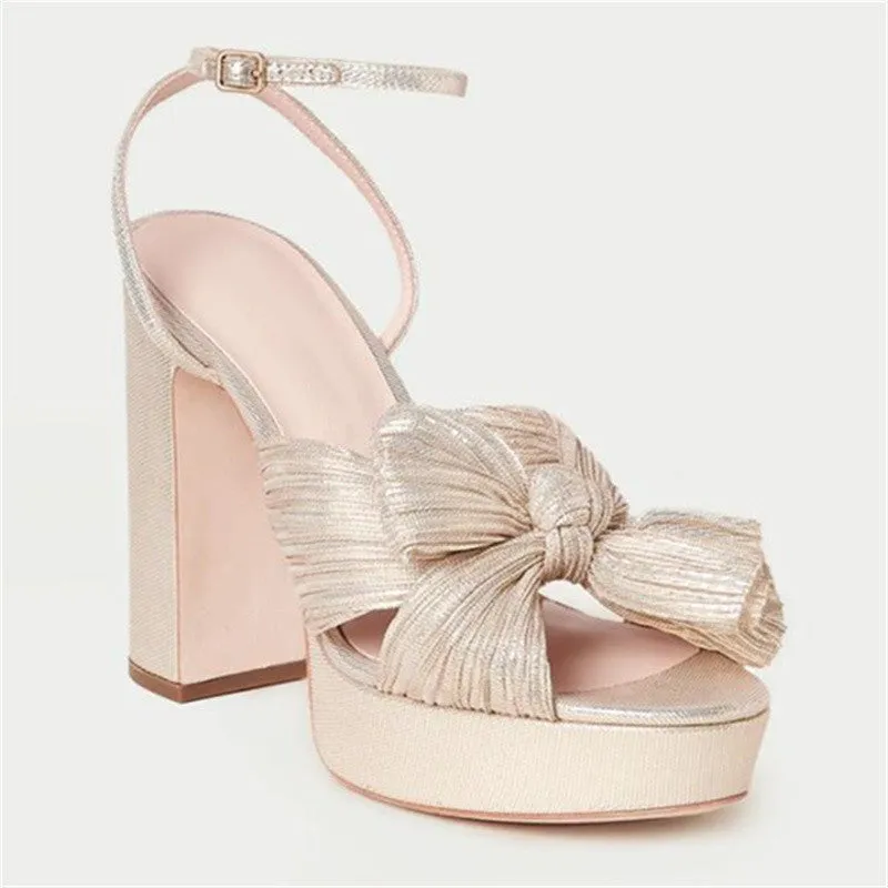 Fashion Bow Elegant Heel Sandals