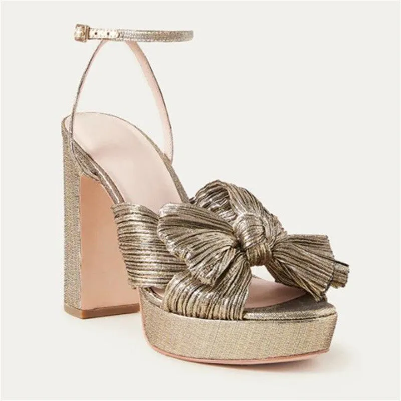 Fashion Bow Elegant Heel Sandals