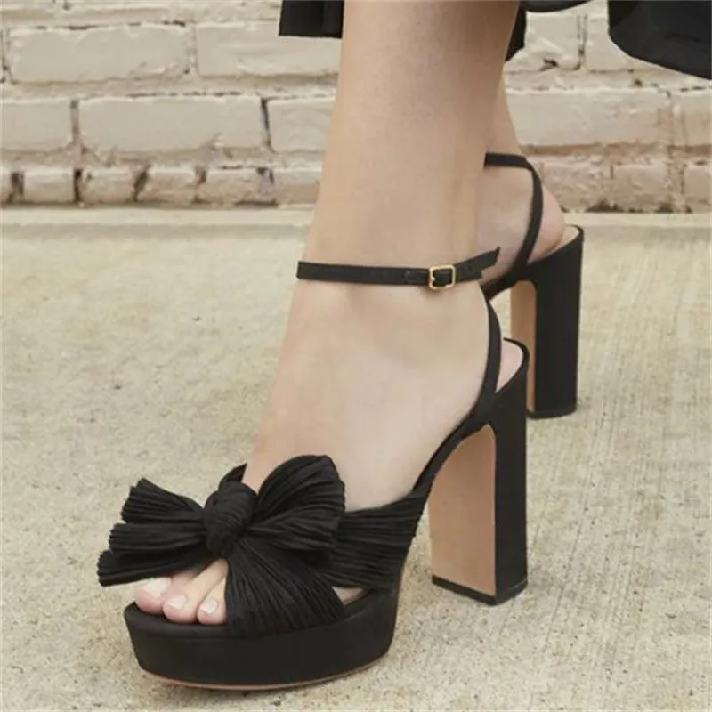 Fashion Bow Elegant Heel Sandals