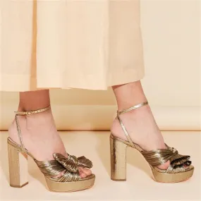 Fashion Bow Elegant Heel Sandals