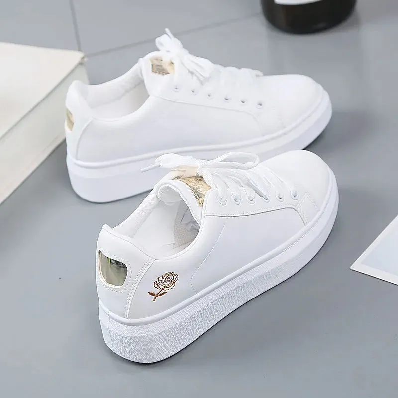 Hannah - Spring Embroidered Lace-Up Sneakers for Women