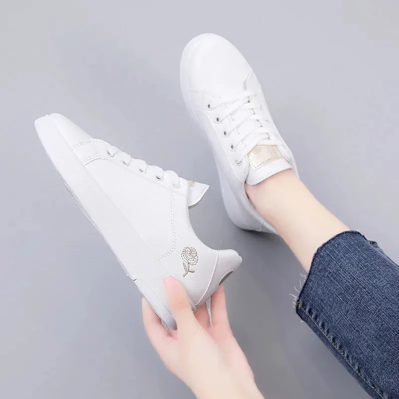 Hannah - Spring Embroidered Lace-Up Sneakers for Women