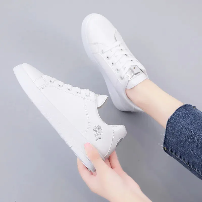 Hannah - Spring Embroidered Lace-Up Sneakers for Women