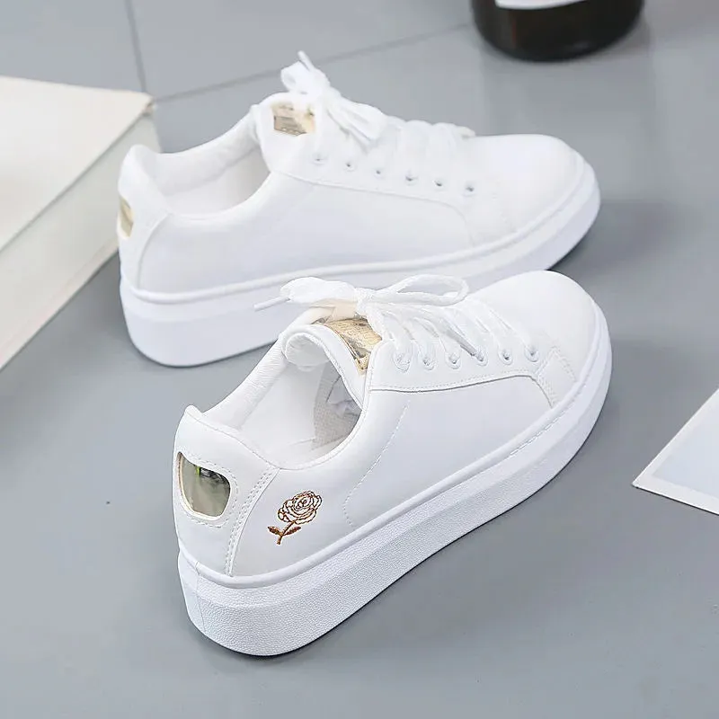 Hannah - Spring Embroidered Lace-Up Sneakers for Women