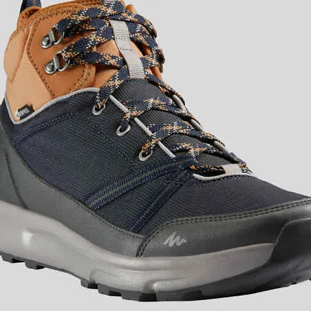 Men's waterproof walking boots - nh150 mid - navy