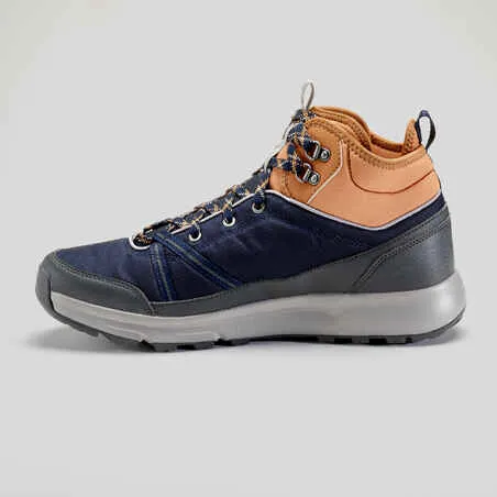 Men's waterproof walking boots - nh150 mid - navy