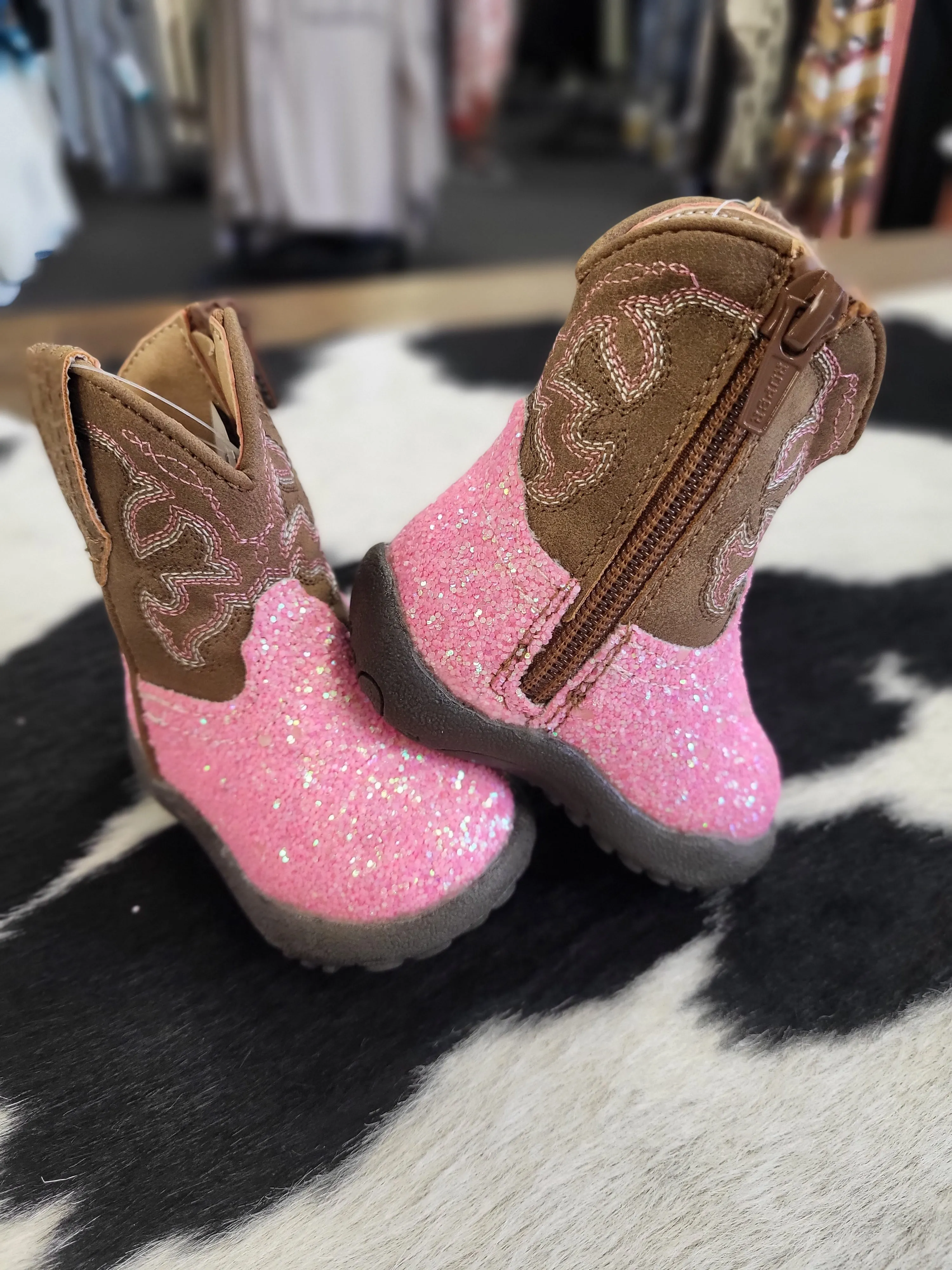 ROPER INFANT GIRLS' GLITTER SPARKLE WESTERN BOOTS - ROUND TOE