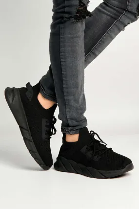 Savi Lace Up Trainers in Black