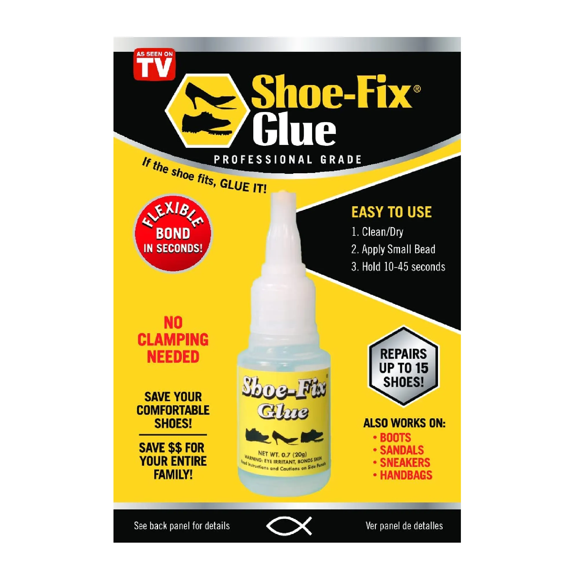 Shoe-Fix Shoe Glue: Instant Professional Grade Shoe Repair Glue