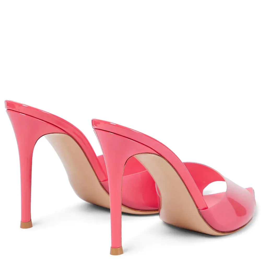 Trend4us Women's Chic Open Toe Slip-On Stiletto Sandal Heels