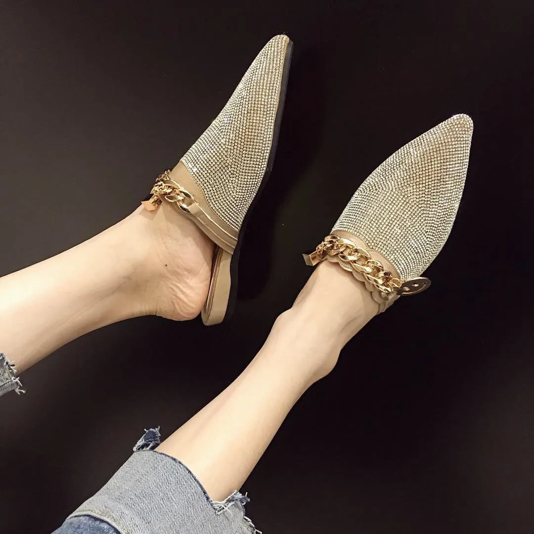 Women Mules Luxury Flats Fashion Loafers Designer Shoes