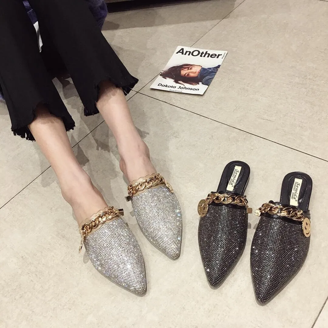 Women Mules Luxury Flats Fashion Loafers Designer Shoes