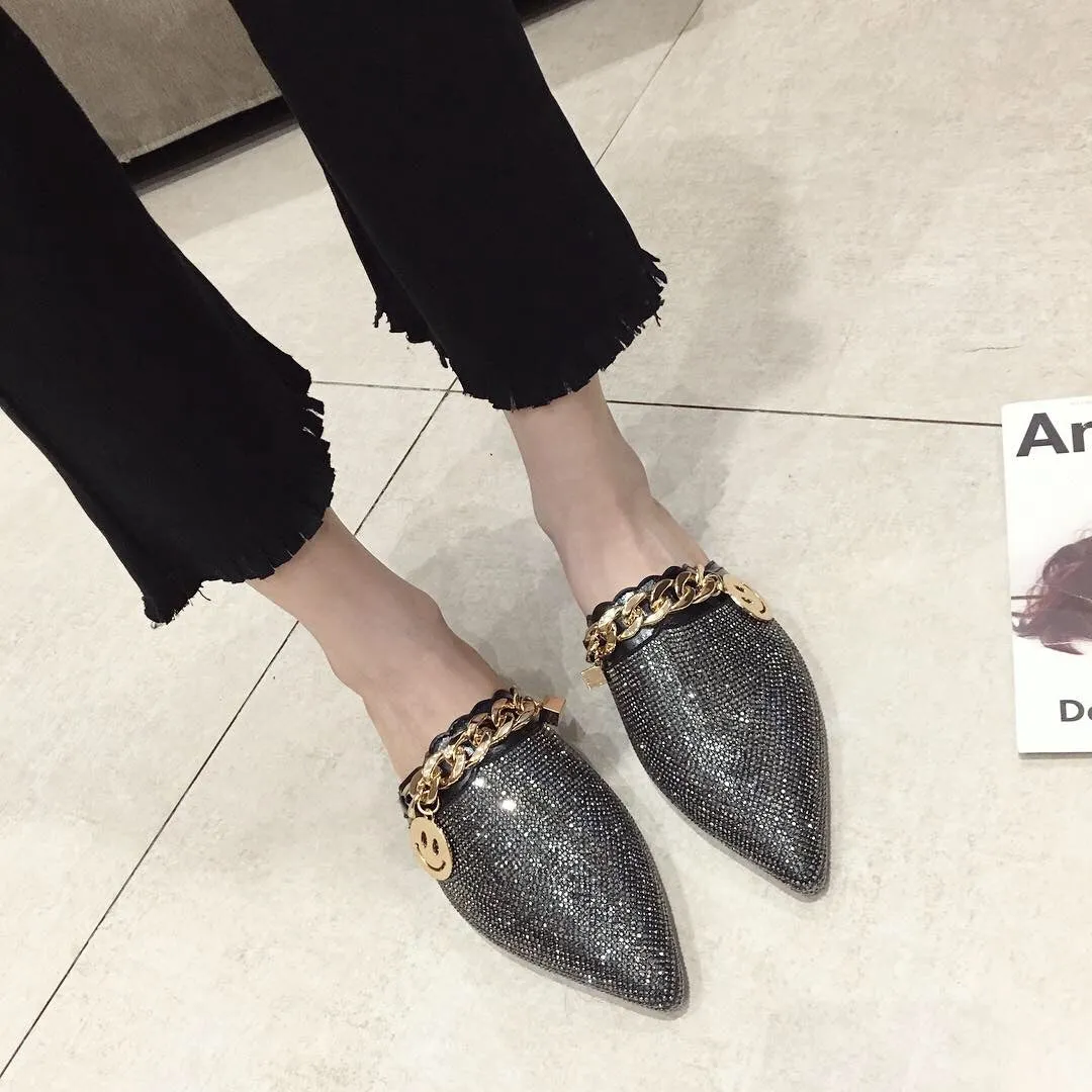 Women Mules Luxury Flats Fashion Loafers Designer Shoes