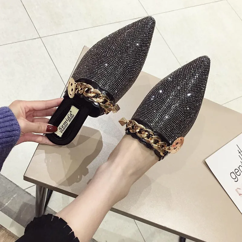 Women Mules Luxury Flats Fashion Loafers Designer Shoes