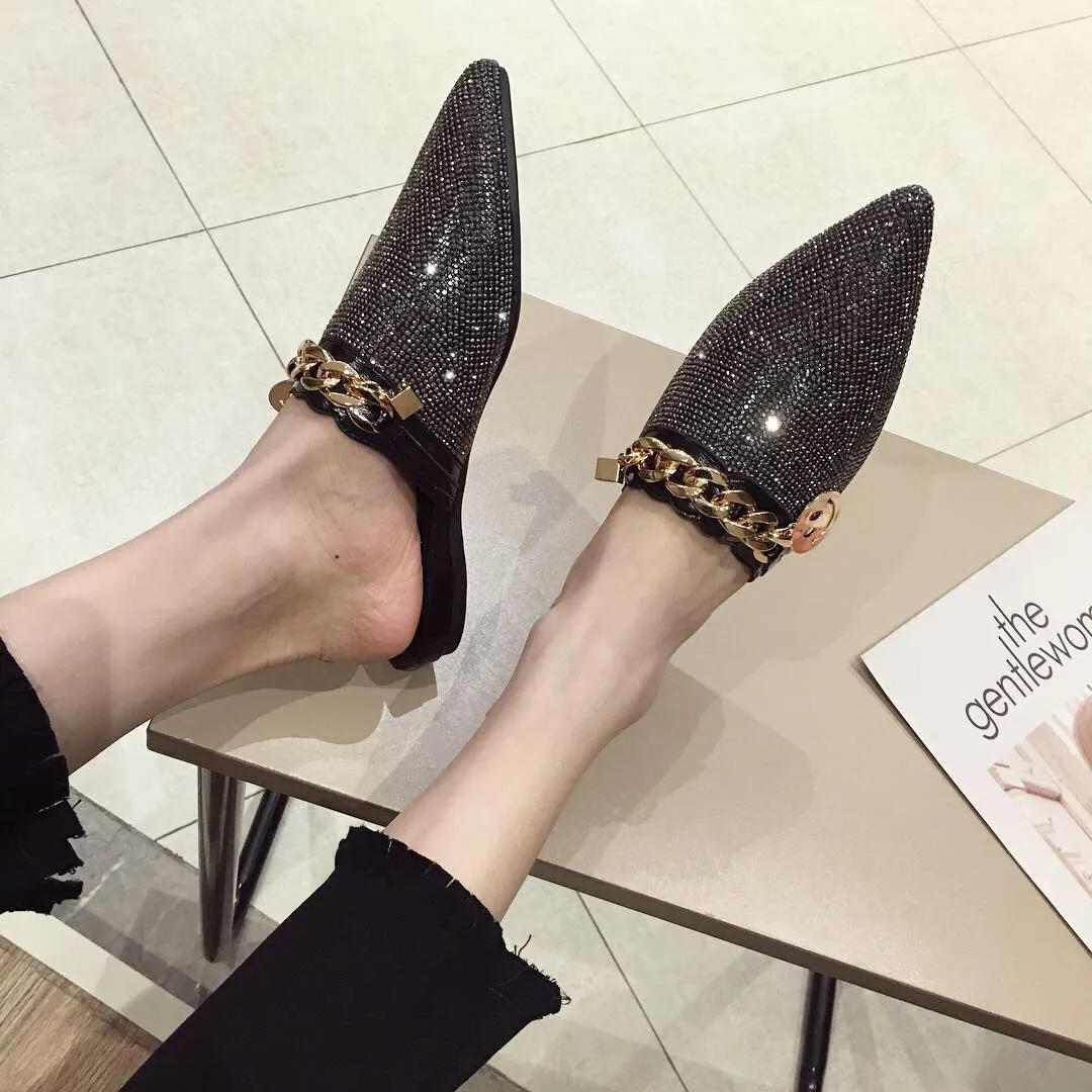 Women Mules Luxury Flats Fashion Loafers Designer Shoes