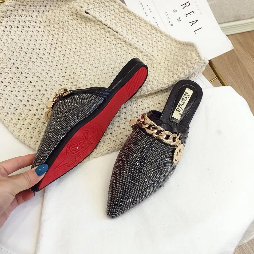 Women Mules Luxury Flats Fashion Loafers Designer Shoes
