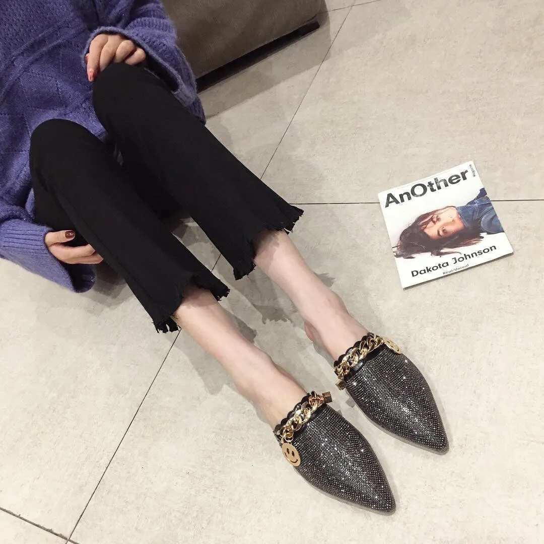 Women Mules Luxury Flats Fashion Loafers Designer Shoes