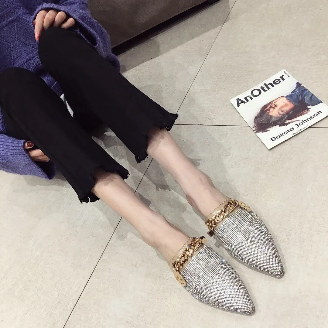 Women Mules Luxury Flats Fashion Loafers Designer Shoes