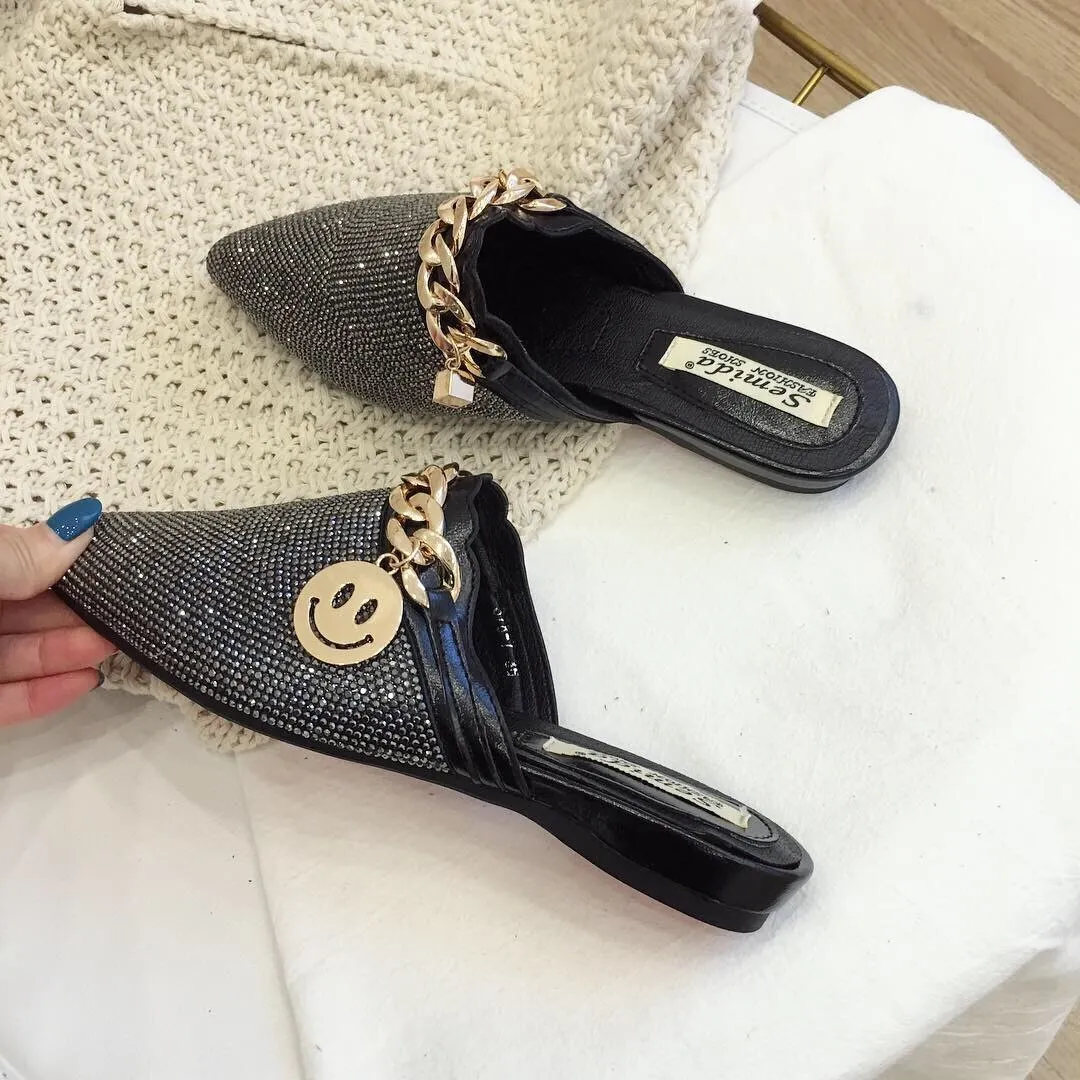 Women Mules Luxury Flats Fashion Loafers Designer Shoes