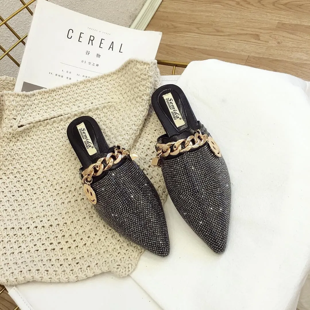 Women Mules Luxury Flats Fashion Loafers Designer Shoes
