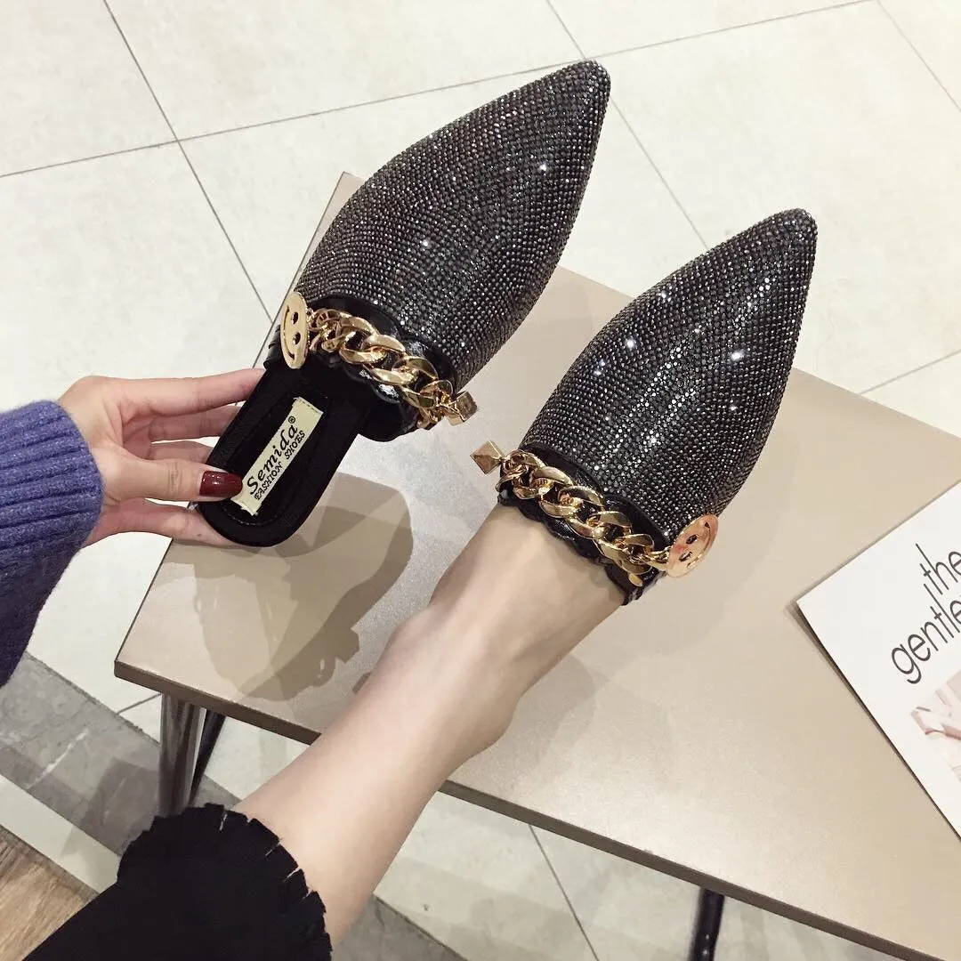 Women Mules Luxury Flats Fashion Loafers Designer Shoes