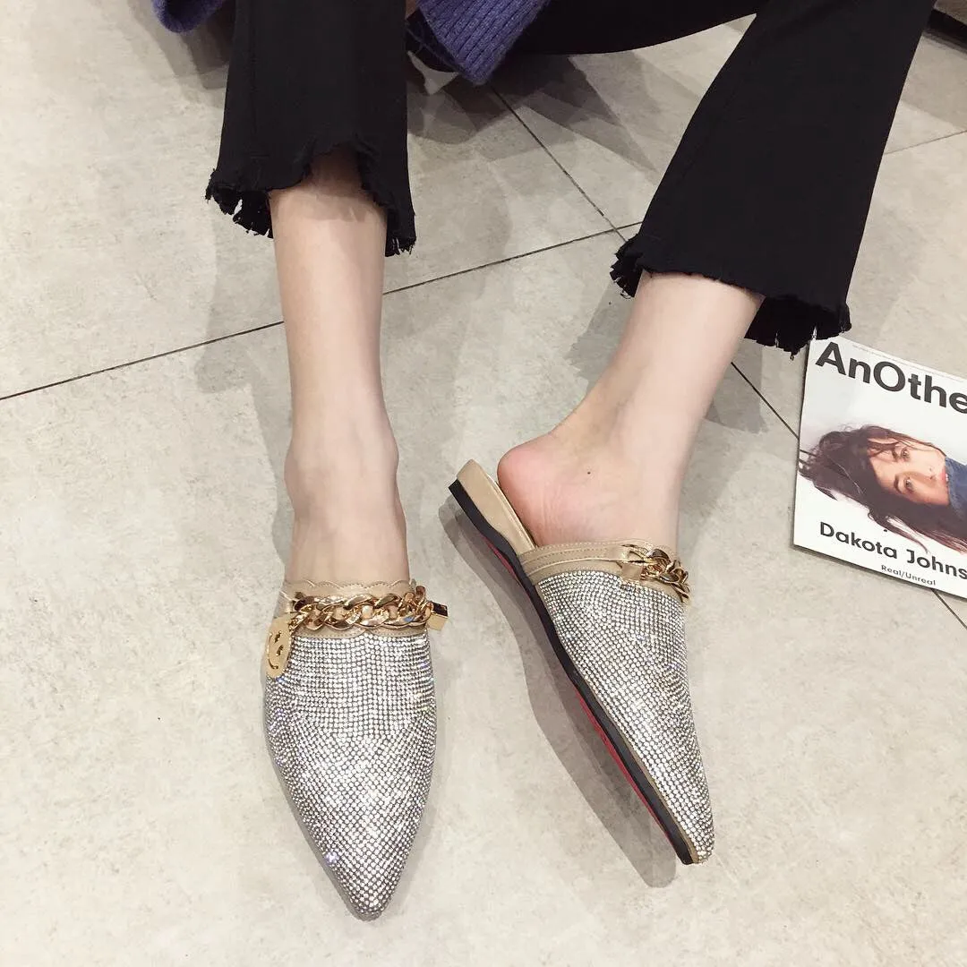 Women Mules Luxury Flats Fashion Loafers Designer Shoes