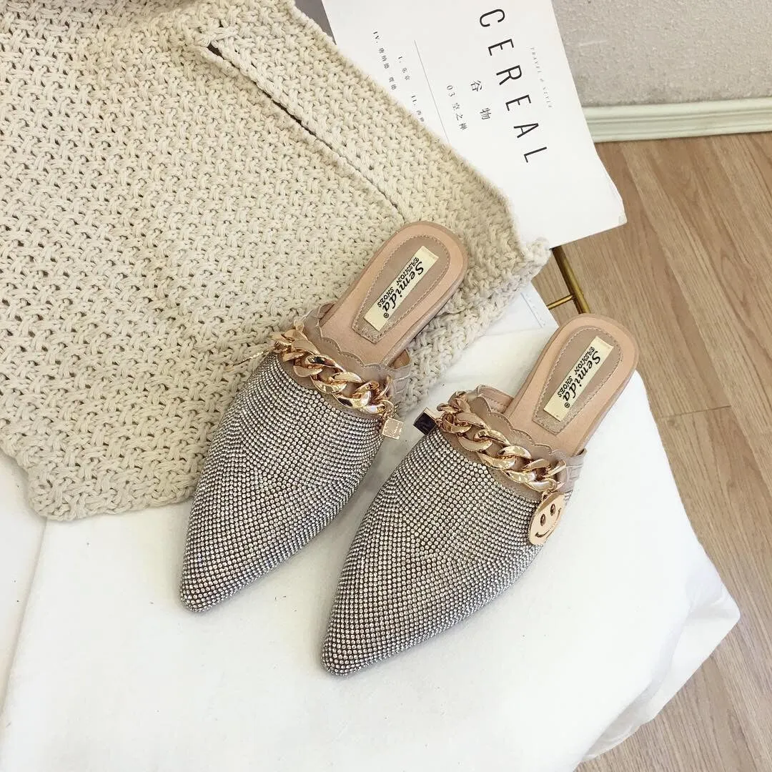 Women Mules Luxury Flats Fashion Loafers Designer Shoes