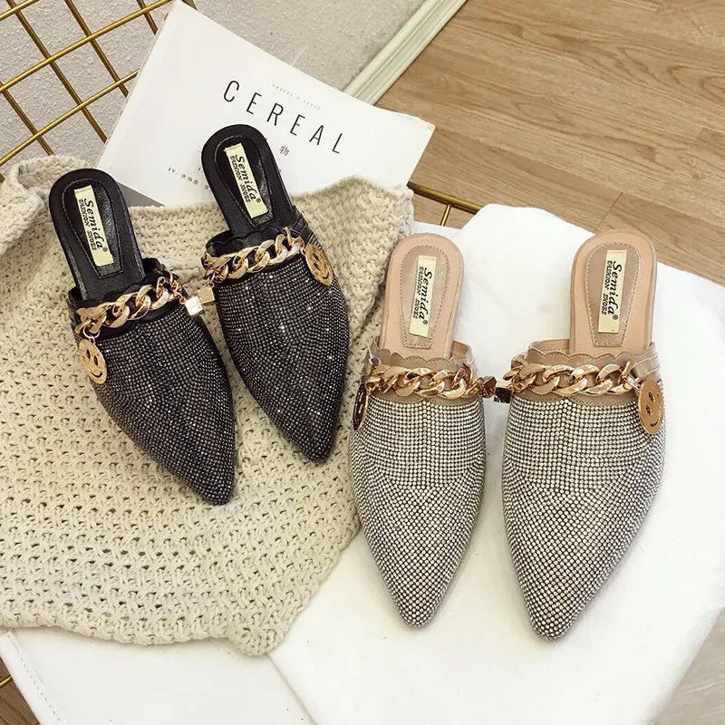 Women Mules Luxury Flats Fashion Loafers Designer Shoes