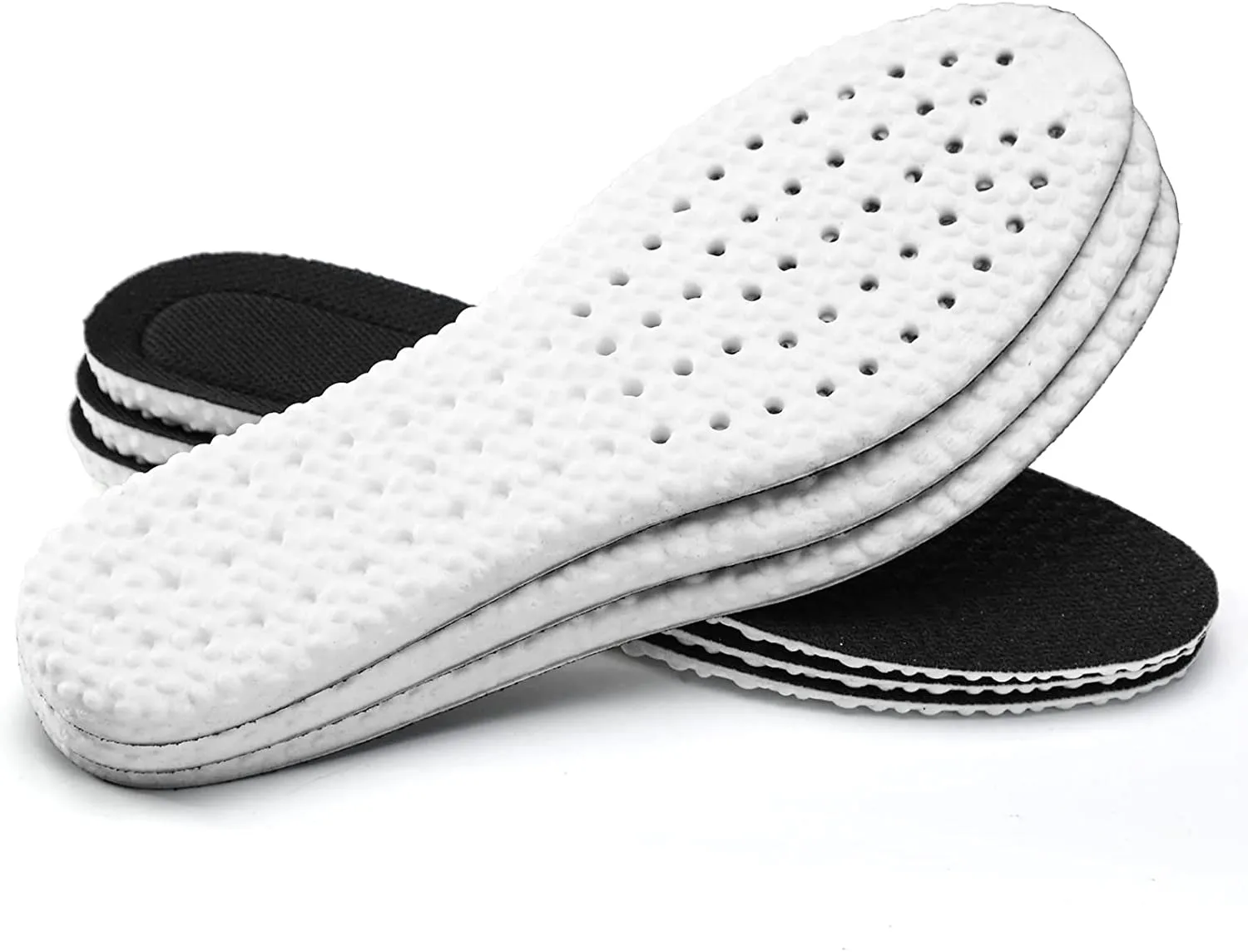 XINIFOOT 3 Pairs Shock Absorption Flexible Replacement Insoles | E-TPU Elastic Inserts